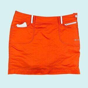 Louis Castel Women's Orange White Mini Tennis / Golf Skirt Skort Size US 6